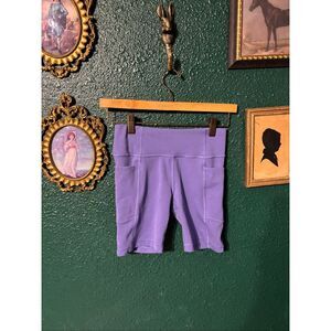 Athleta Girl Stash Your Treasures Bike Purple Shorts Size 12